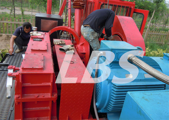 Red Mobile Oil Rig Drawworks , 50 Ton Hydraulic Winch  For Oil And Gas Well